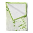 thumbnail image 2 of Green Soft Flannel Fleece Blanket, Fresh Spring Nature Inspiration Abstract Wavy Framework Grass Butterflies, Cozy Plush for Indoor and Outdoor Use, 50" x 70", Apple Green Fern Green, by Ambesonne, 2 of 5