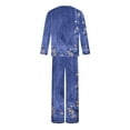 thumbnail image 6 of Oalirro Womens Pajamas Set Casual Long Sleeve Top with Long Pants Homewear Pjs Set Loungewear Blue,L, 6 of 6