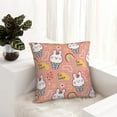 thumbnail image 6 of Pofeuu Rabbit So Cute Print Double-sided plush pillowcase Square Throw Pillow Covers Pillows Cover for Living Room Bedroom Sofa Couch Cushion Cover（No pillow core）-16"x16", 6 of 7