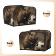 thumbnail image 2 of KLL Football Loving Hamster Print 4 Slice Toaster Dust Covers Kitchen Small Appliance Cover with 2 Pockets,Can hold Jam Spreader Knife & Toaster Tongs (12.4 x 10.6 x 8.2), 2 of 6