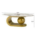 thumbnail image 2 of Harper & Bright Designs Modern Oval Coffee Table, Irregular Marble Center Table with Gold Steel Base for Living Room, 2 of 16