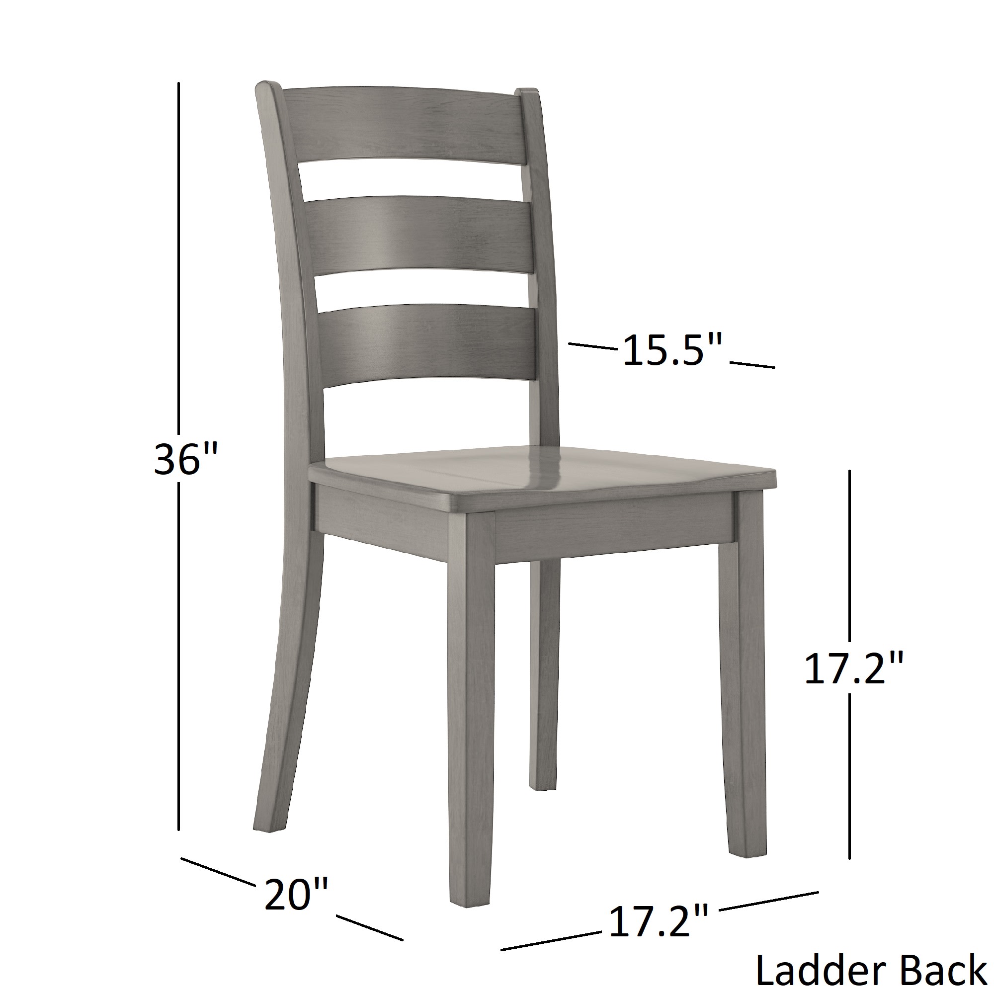 Lexington 5-Piece Dining Set with 48 Dining Table and 4 Ladder Back Chairs, Antique White