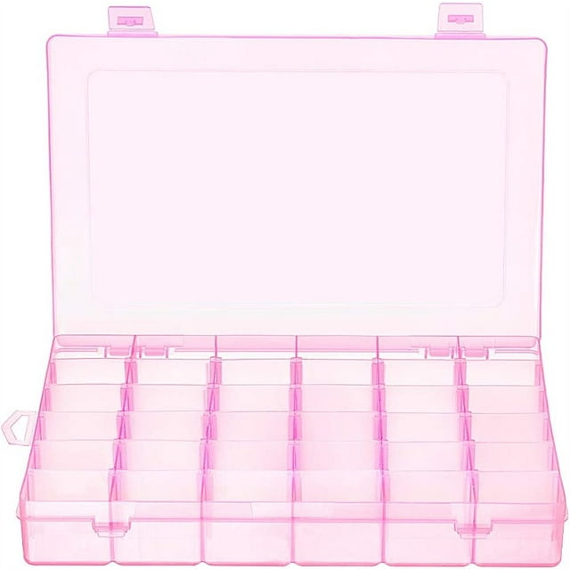 MesaSe Plastic Organizer Bead Storage Box with Compartments Containers with Movable Dividers for Small Earring Jewelry Craft Sewing Supplies 36 Grid 1 Pack