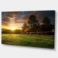 thumbnail image 3 of Designart Fenced Ranch at Sunrise Canvas Wall Art, 3 of 4