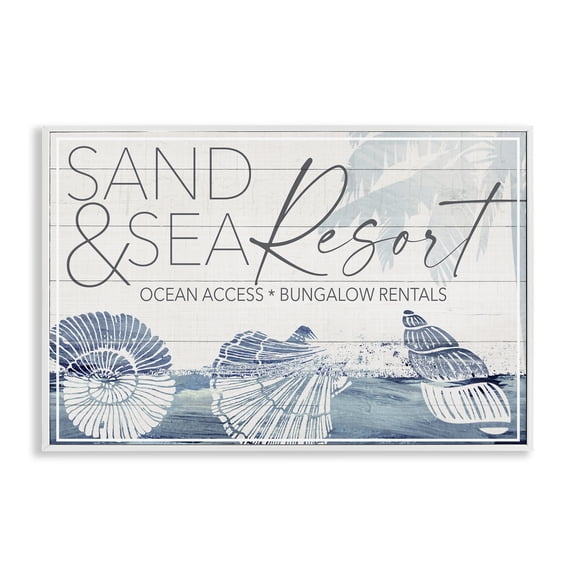 Stupell Industries Sand & Sea Resort Nautical & Beach Painting White Framed Art Print Wall Art, 24 x 16