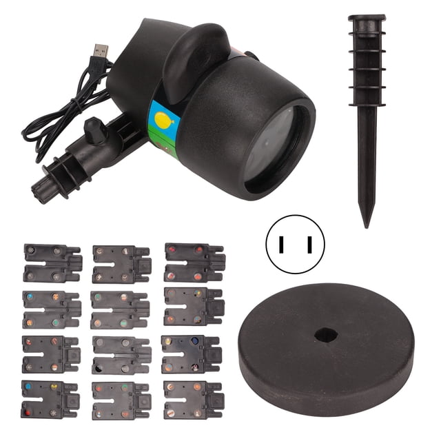 Proyector de luz de 12 patrones IP65 lámpara de proyector de paisaje impermeable para fiestas navideñas bodas enchufe estadounidense 100-240V