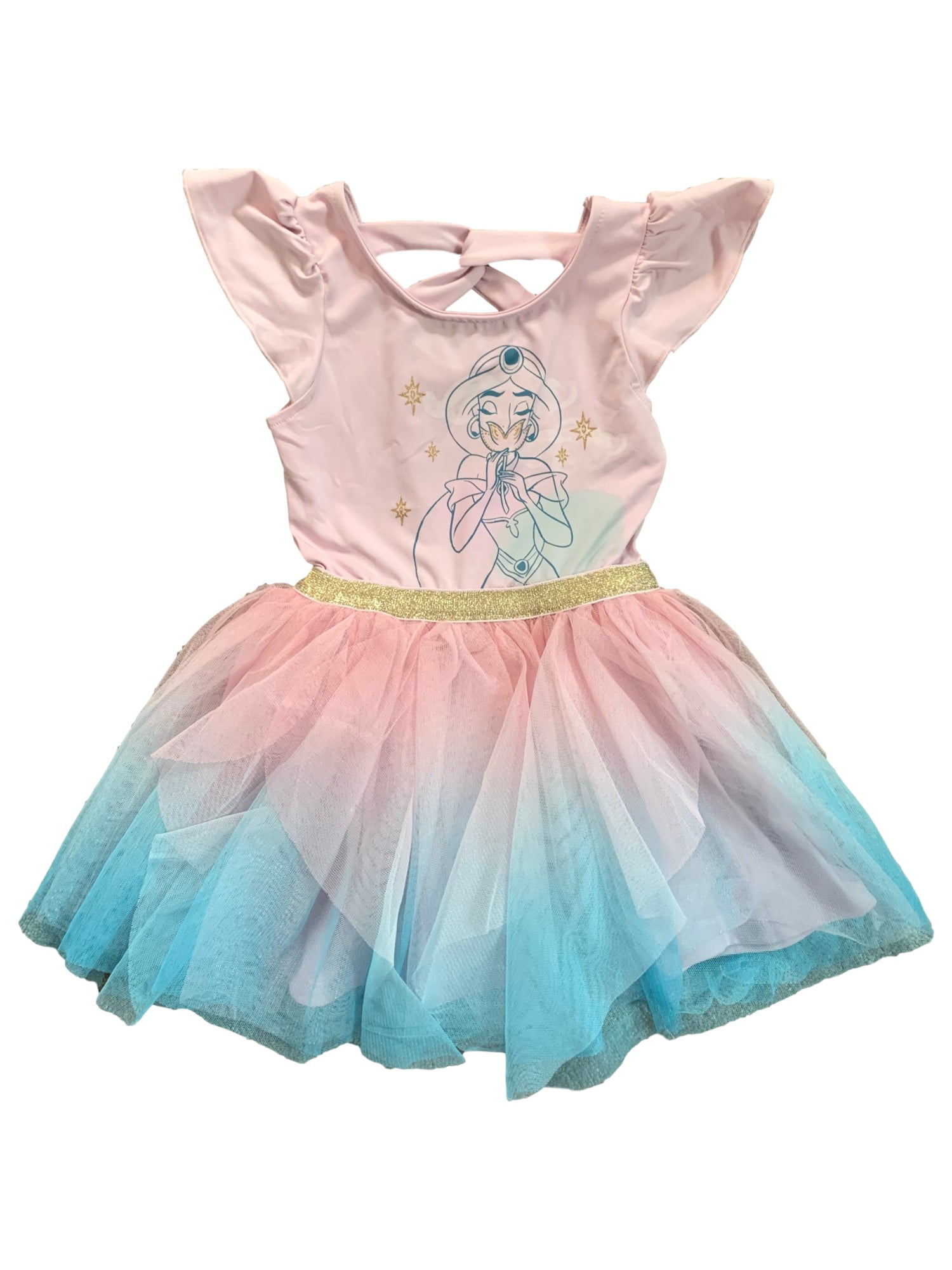 Disney Princess Jasmine Pink Blue Tulle Toddler Girls Dress 3t Walmart Com