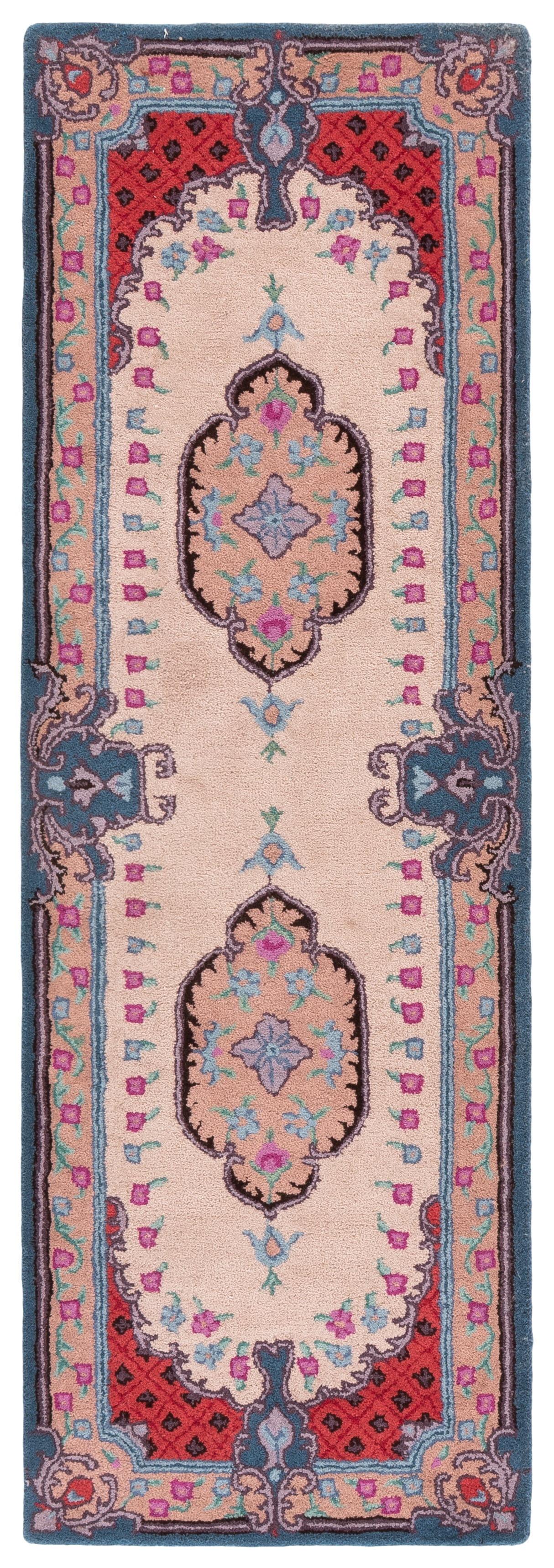 SAFAVIEH Bellagio Chandler Floral Wool Runner Rug, Ivory/Pink, 2'3" x 11'