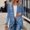 Blue, variant on Qulqfy Women Plus Size Cardigans Open Front Long Boho Fall Retro Shirts Womens Blue Tops 2XL