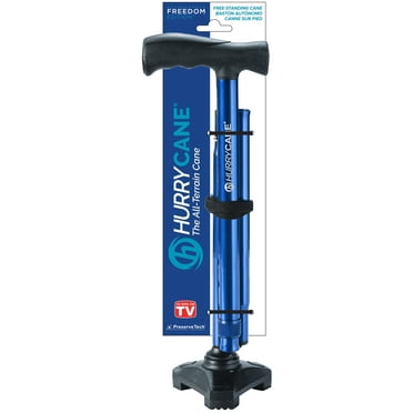HurryCane Freedom Edition Folding Cane with T Handle, Blue