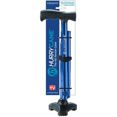 HurryCane Freedom Edition Folding Cane with T Handle, Blue