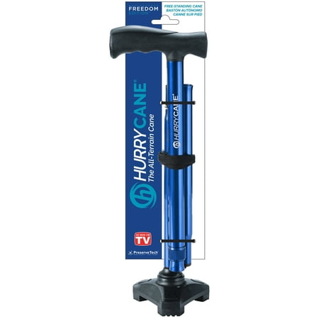 HurryCane Freedom Edition Folding Cane with T Handle, Blue