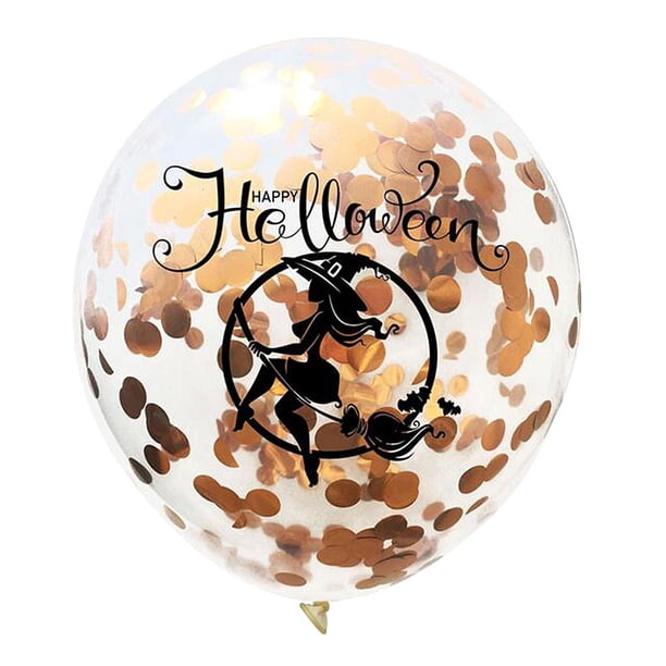 10 Piezas De Globos De Confeti De Látex De Halloween Decoraciones Accesorios Sunnimix Globo De Látex De Halloween