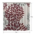 thumbnail image 5 of Red and Gray Floral Pattern Shower Curtain 72"x72" ,Bathroom Decorative Shower Curtains Set with 12 Hooks,Modern Waterproof Washable Shower Curtain, 5 of 6