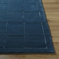 thumbnail image 4 of BoutiqueRugs Siarl Hand Tufted Wool Checkered Small Area Rug - Modern Natural Fabric Geometric Carpet for Living Room, Dining Room, Bedroom - Blue, Navy - 2' x 3', 4 of 6