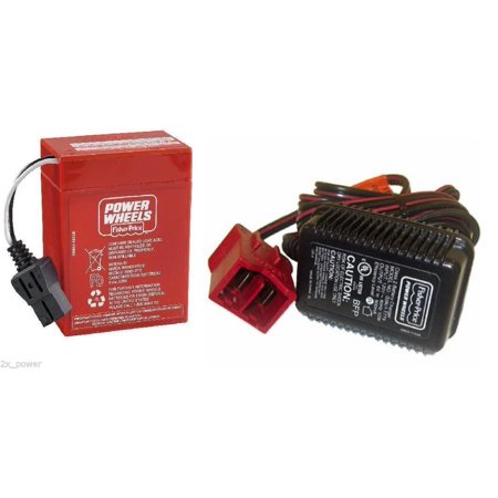 Power Wheels Super 6 Volt Red Battery and Charger Combo