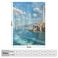 thumbnail image 4 of BCIIG Lighthouse Soft Flannel Fleece Throw Blanket, Day by The Seaside Sailboats Lighthouse Rocks Clear Sea Clouds Island Seascape, Cozy Plush for Indoor and Outdoor , White, 4 of 6