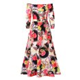 thumbnail image 1 of Sunloudy Vestido de manga larga casual para mujer, estampado a la moda, cuello de barco, vestido largo con cinturón Sunloudy  moda, 1 of 9