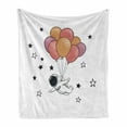 thumbnail image 1 of Astronaut Soft Flannel Fleece Throw Blanket, Spaceman Floating in the Space with Balloons Happy Birthday Cosmic Celebration, Cozy Plush for Indoor and Outdoor Use, 50" x 70", Multicolor, by Ambesonne, 1 of 6