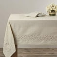 thumbnail image 3 of Fennco Styles Classic Embroidery Scroll Border Linen Blend 67 x 180 Inch Tablecloth - Natural Tablecloth for Wedding, Banquet, Special Events and Home Décor, 3 of 4
