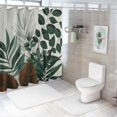 thumbnail image 7 of Orinice Ambesonne Monstera shower curtain, bohemian abstract medieval style art geometric forms and leaf sage tones, fabric bathroom décor set with hooks 69x72, 7 of 7