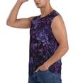 thumbnail image 3 of Fotbe Men's Lilac Print Men's Sleeveless Muscle Tank Tops Casual T-Shirts for Gym Workout Beach-Large, 3 of 8
