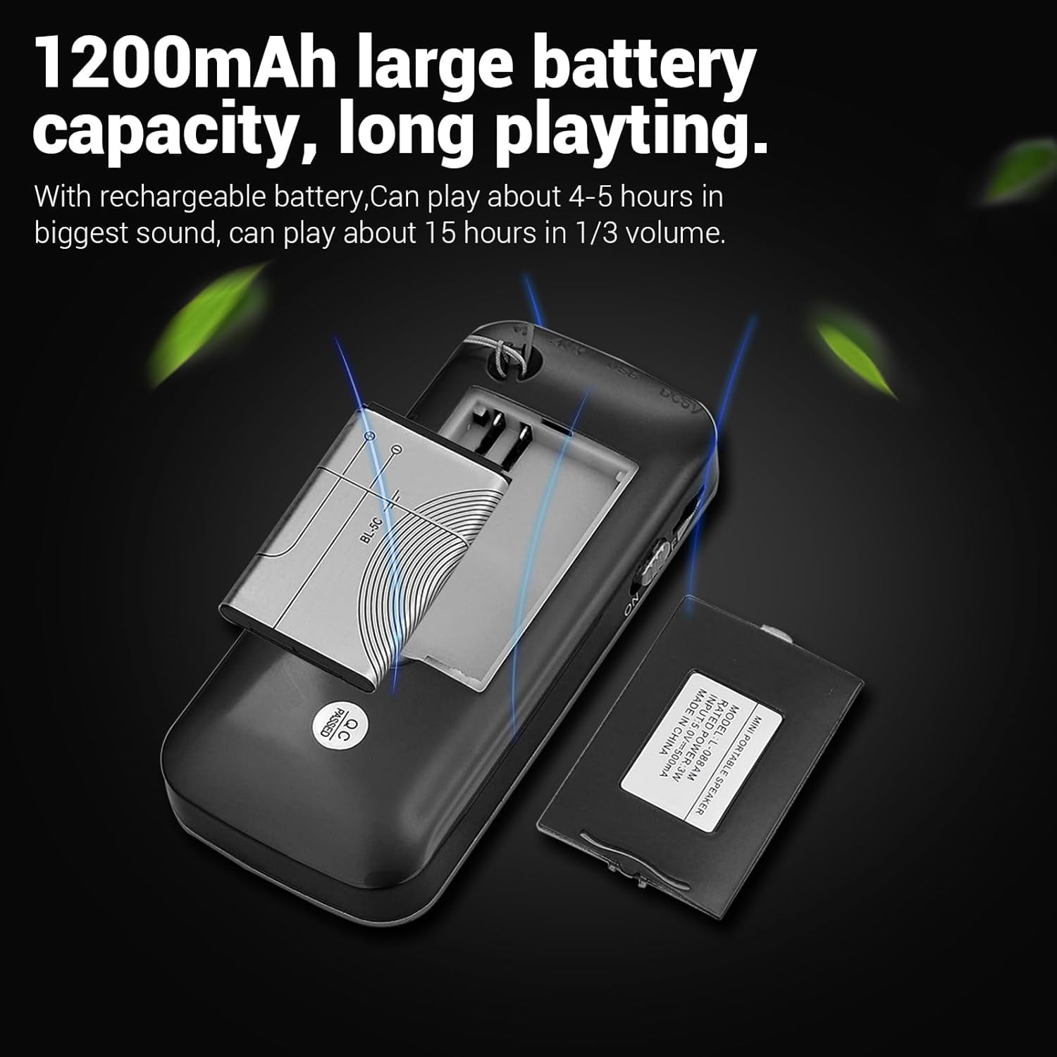 Portable AM/FM Radio with MP3 Player Support, USB/TF Card Playback, Rechargeable Battery, Excellent Reception & Sound Quality, Compact Design with Flashlight for Outdoor Use