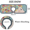 thumbnail image 2 of GZHJMY 4PCS Faucet Absorbent Mat, Hedgehog Flower Floral Washable Sink Splash Guard Drip Catcher, Kitchen Bath Countertop Microfiber Sink Drying Mats for Kitchen, 2 of 7