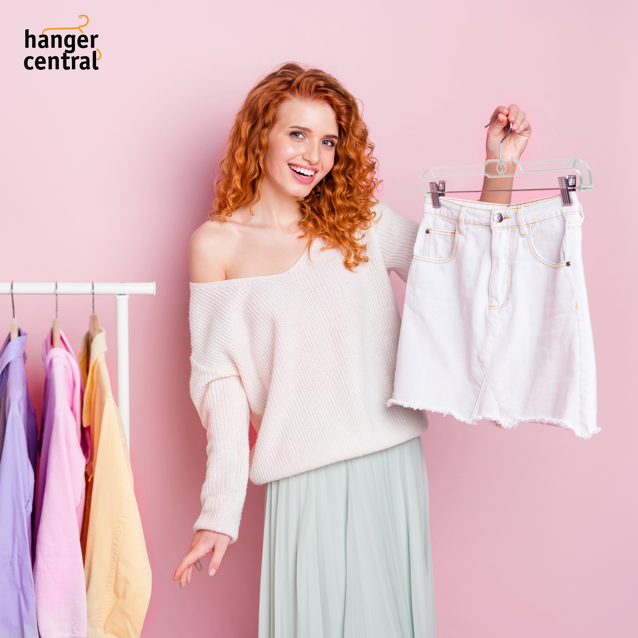 Hanger Central Clear Skirt Hangers with Adjustable Clips, 12-Pack photo 8