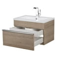 thumbnail image 4 of Cutler Kitchen and Bath Trough 24" Wood/Cultured Marble Bathroom Vanity in Oak, 4 of 6