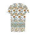 thumbnail image 3 of Otvok Ladies Casual Short Sleeved Loose Round Neck Floral Print Tops, 3 of 5