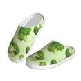thumbnail image 2 of Daiia Broccoli 3 Print Women’s Fuzzy Slippers Memory Foam Lightweight House Shoes Cozy Loafer Flannel House Shoes-35/36, 2 of 7