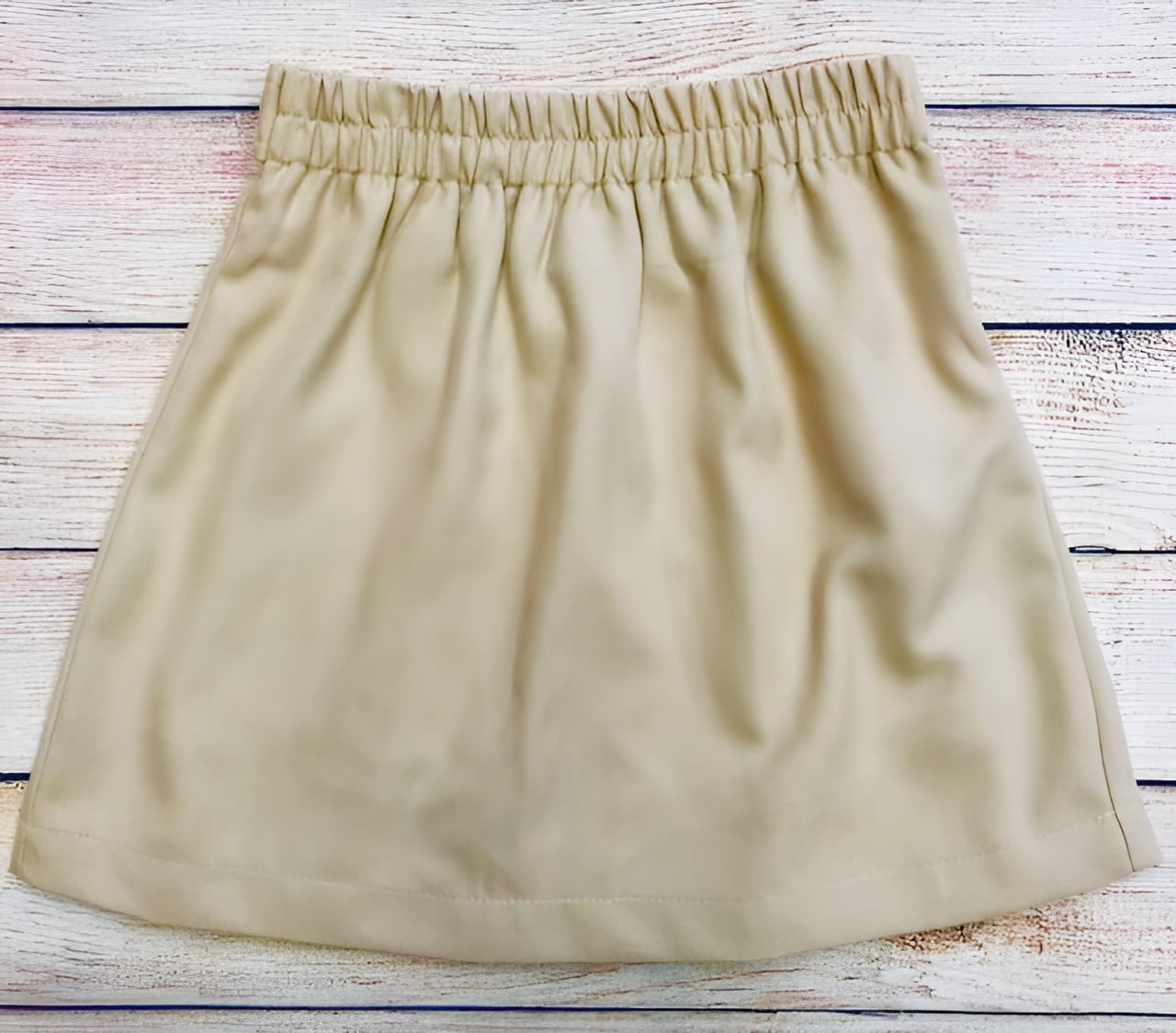 Unik Girl Uniform Skirt with Built in Shorts, Khaki Size 8