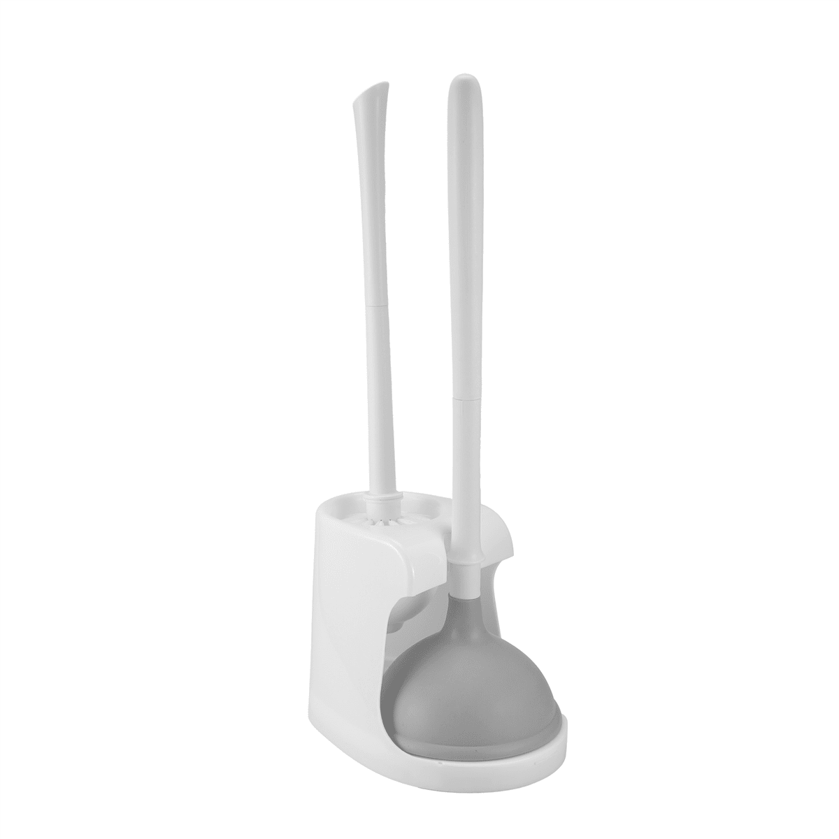 Toilet Plunger and Brush 2-In-1 Toilet Bowl Brush Plunger Set with Holder for Bathroom Cleaning Tools Combo with Stand A