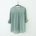 thumbnail image 4 of Uooqdmx Linen Button Down Shirt Women, 3/4 Length Sleeve Womens Tops, Linen Clothes, Gauze Tops for Women, Womens Shirts Dressy Casual, Green XL, 4 of 8