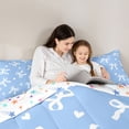thumbnail image 4 of Erosebridal Blue Bow Love Heart Bedding Comforter Set for Boys Girls, Cute Ribbon Full Bedding Set, Colorful Stars Reversible, 7pcs, 4 of 6