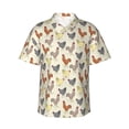 thumbnail image 2 of Picia Funny Chicken Gentle Cotton Regular Fit Short Sleeve Casual Hawaiian Shirt for Men-, 2 of 9