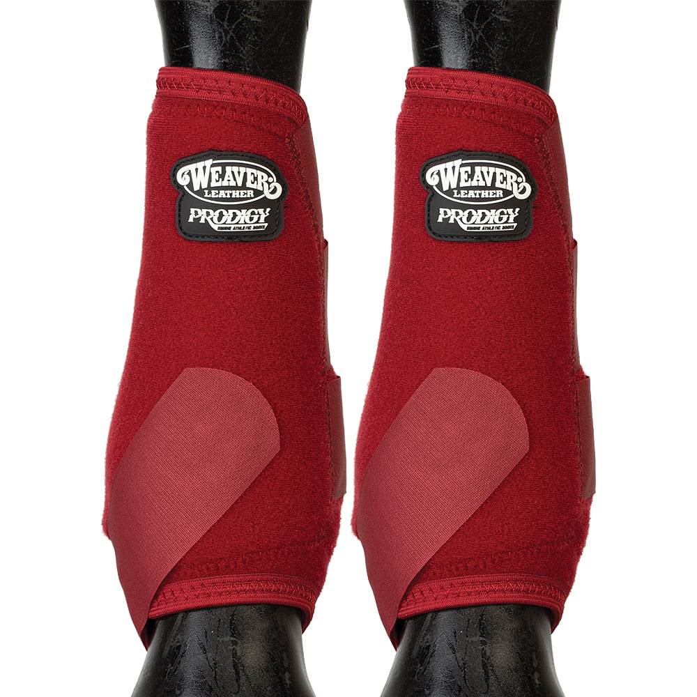 Red Medium Weaver Prodigy Athletic Horse Leg Front Rear Boots 4 Pack 2 Bell U-S7 