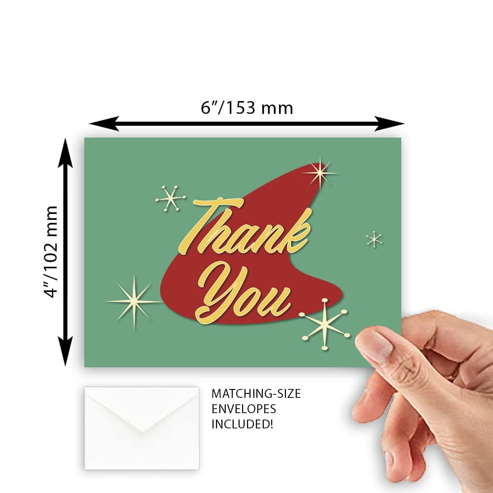 Vintage Sign Thank You Blank Note Greeting Cards | 20 Pack Bulk Set (4X6)
