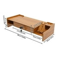 thumbnail image 3 of Wood Monitor Riser Rack w/ Drawer Computer/Laptop/PC Stand for Desk Organizer For Homes, Schools, Offices, 3 of 22