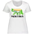 thumbnail image 3 of Inktastic Montana Lake and Trees in Bear Silhouette Women's Plus Size T-Shirt, 3 of 5