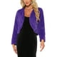 thumbnail image 1 of CHAQUETA CORTA ABIERTA INSPIRADA EN CHIC PARA MUJER, BOLERO DE FALSO PIEL DE MANGA LARGA, ABRIGO DE INVIERNO XL MORADO, 1 of 5