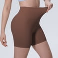 thumbnail image 6 of DORKASM ButterLuxe Biker Shorts 6" - High Waisted Workout Running Volleyball Spandex Yoga Womens Light Brown XL, 6 of 9
