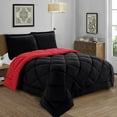 thumbnail image 3 of 1500 Collection Reversible Down Alternative Comforter, All-Season,,Twin,Twin XL, Black/Burgundy, 3 of 4