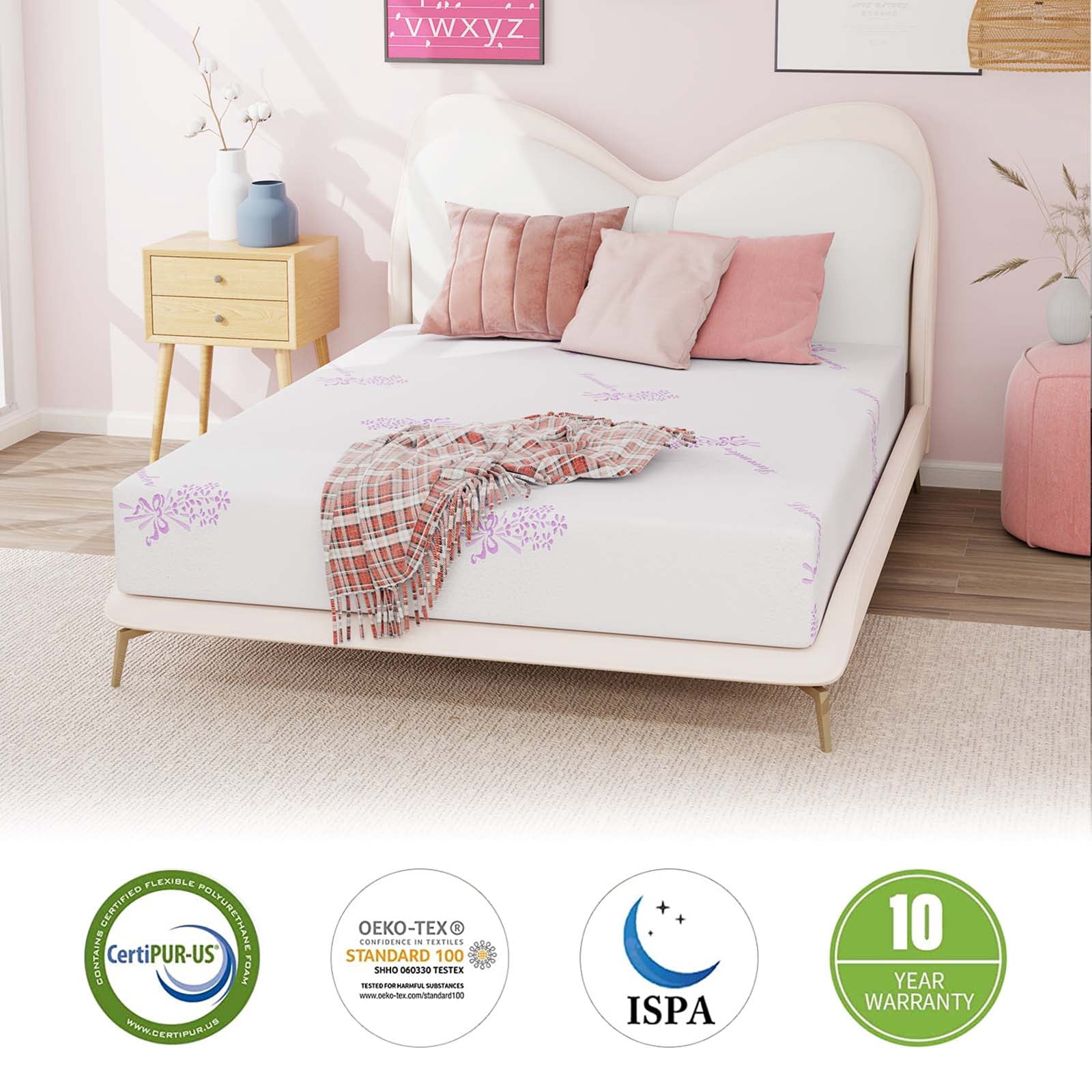 SIMENMAX 10 inch King Size Mattress Gel Memory Foam Mattress, CertiPUR-US Certified