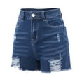 thumbnail image 4 of DealovyJean Shorts for Women Mid Waisted Stretchy Vintage Ripped Casual Denim Shorts with Pockets, 4 of 7