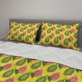 thumbnail image 2 of Tropical Comforter & Sham Bedding Set, Ripe Guava Fruits with Fresh Leaves Hand Drawn Agriculture Produce, 3 pcs Duvet Set Microfiber Filling Quilt, 5 Sizes, Yellow Green, by Ambesonne, 2 of 4