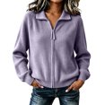 thumbnail image 3 of Axdhxbd Zip Up Cardigan Sweaters for Women Double Zipper Open Front Sweater Ribbed Knit Long Sleeve Cardigans Loose Fit Fall Winter Sweater Coats Free Size, 3 of 7