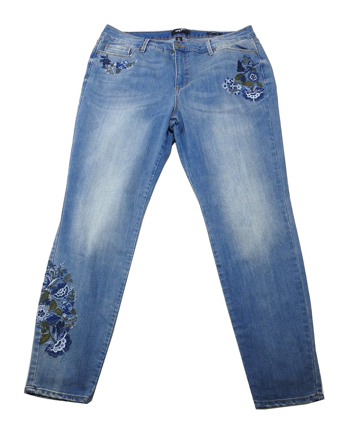 Nine West - Nine West Jeans Womens Size 4 Embroidered Floral Gramercy Skinny Jean, Revival