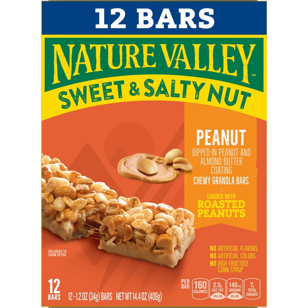Nature Valley Sweet and Salty Nut Peanut Granola Bars 12 ct / 1.2 oz - 5 Pack